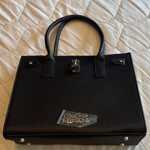 CaseBelle Impressions Black Structured Satchel
